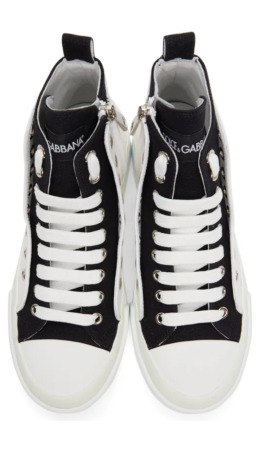 Dolce & Gabbana Portofino Light Colorblock Mid-Top Sneakers (CK1833 AO853) (5)