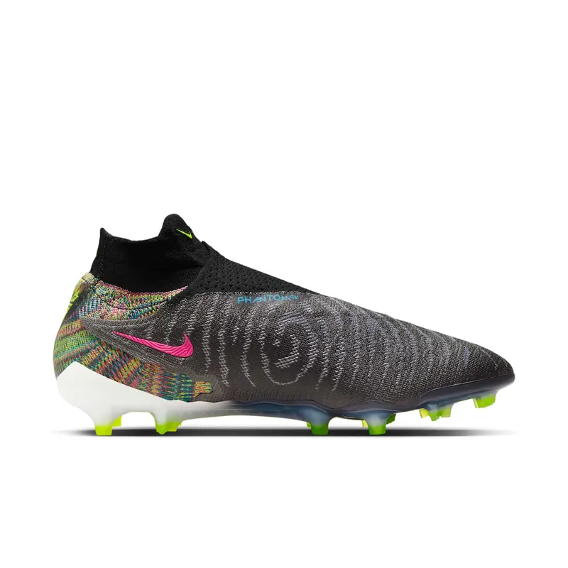 Nike Gripknit Phantom GX Elite Dynamic Fit Fusion FG Black White Blue Glow Volt (DV6973-071)