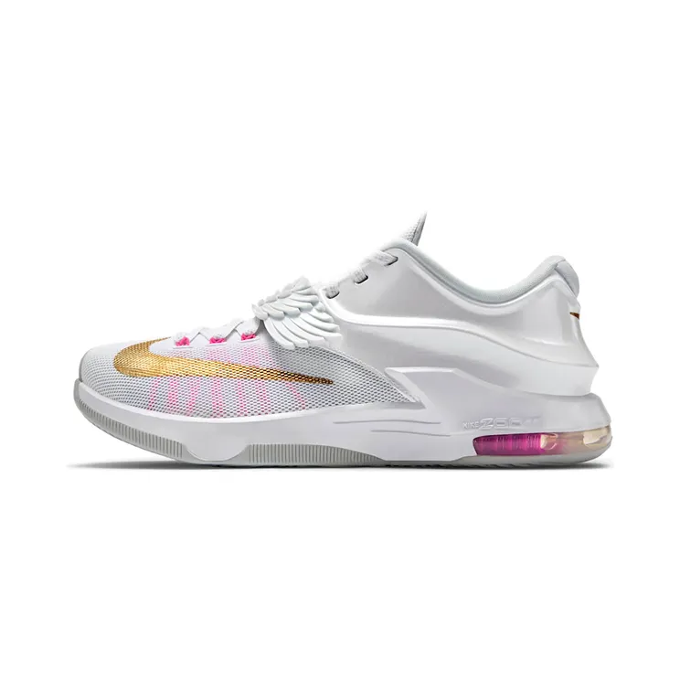 Nike KD 7 Aunt Pearl “White / Pink Pow / Pure Platinum / Metallic Gold” (706858-176)