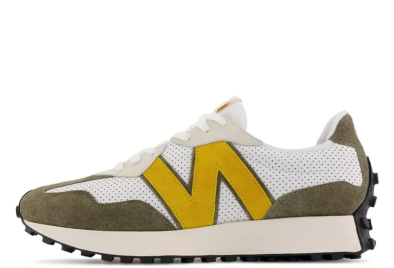 New Balance MS327 PO Munsell White – “White / Varsity Gold.” (MS327PO)