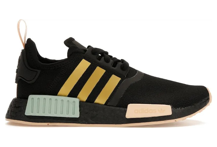 adidas NMD R1 Black Gold Metallic Halo Amber (W) (FY3565)