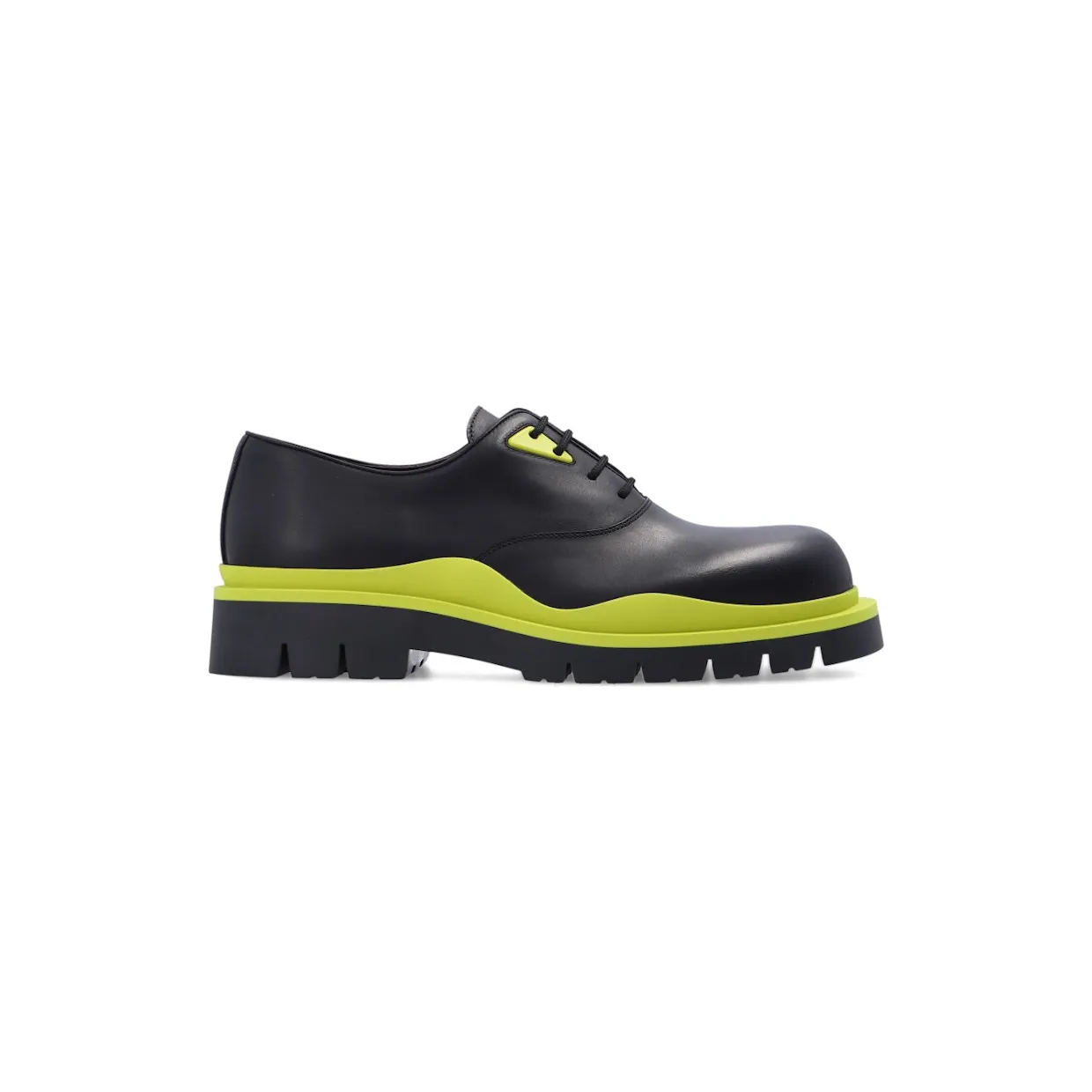 Bottega Veneta Tire Lace Up Leather Shoe Black Kiwi (667073VBS501325)