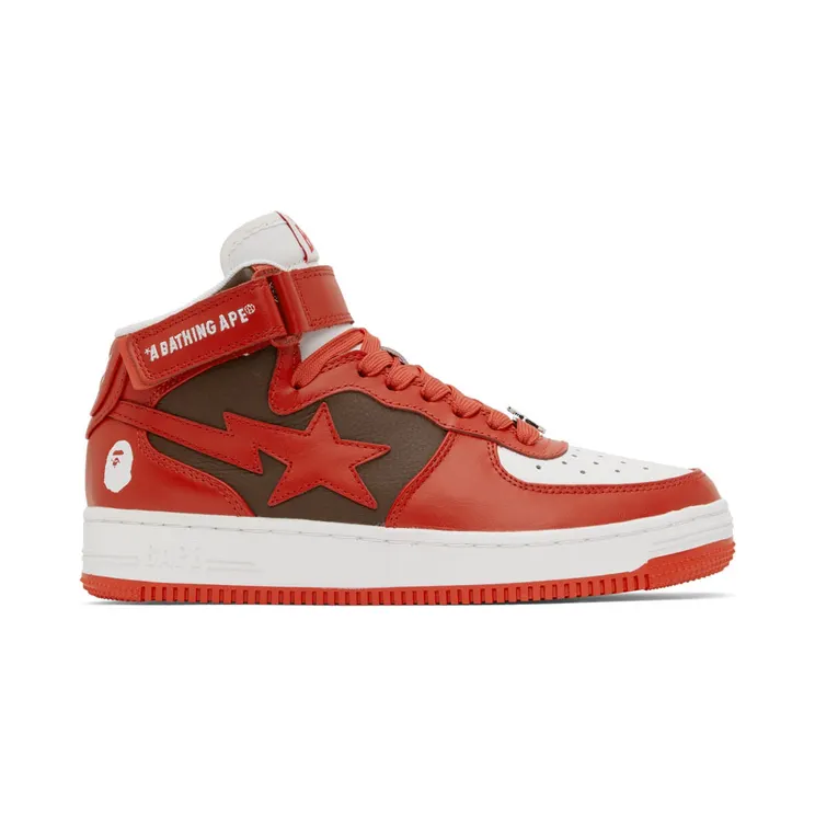 BAPE Red Sta #2 M1 Mid Sneakers (001FWI201010I)