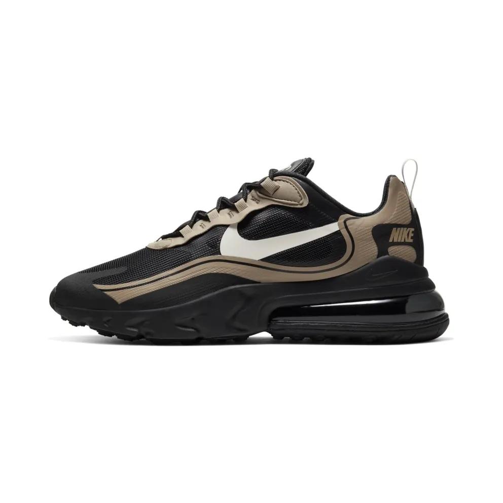 Nike Air Max 270 React “Black / Khaki / Metallic Gold / Light Bone” (CV1632-001)