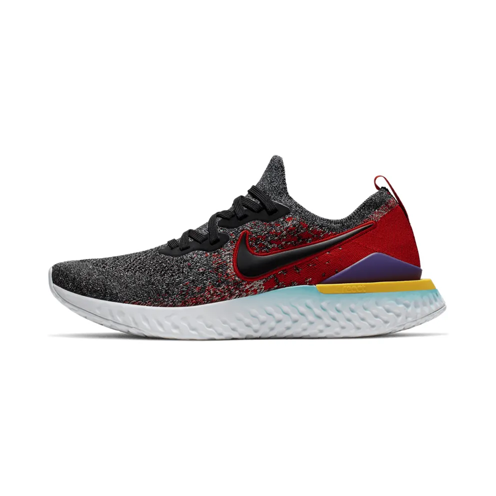Nike Epic React Flyknit 2 Black Hyper Jade University Red Black/Black-Hyper Jade-University Red-Hyper Grape-Amarillo (BQ8928-007)