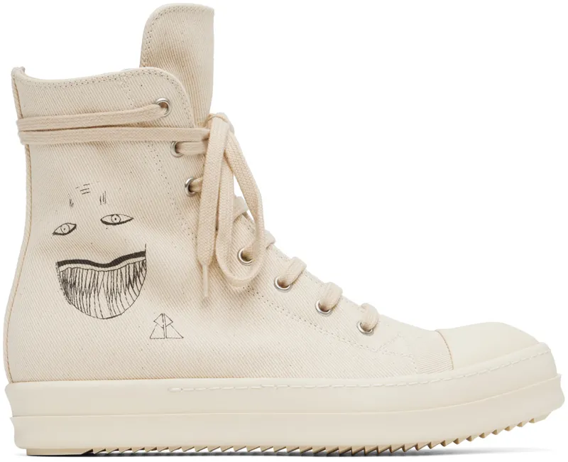 Rick Owens Drkshdw Off-White Denim Sneakers (DU02B4800 DQEP7)
