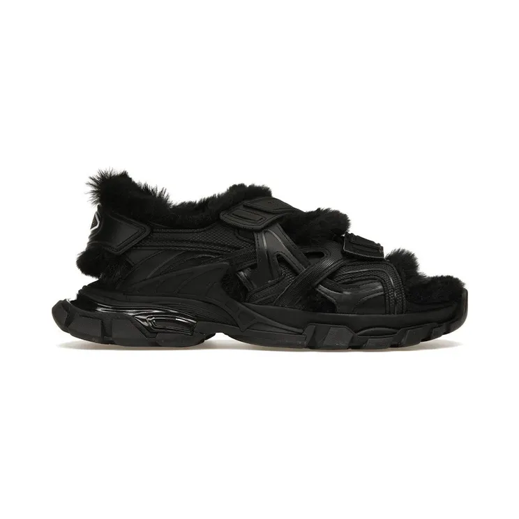 Balenciaga Track Sandal Fake Fur Black (668561W3CQ31000)