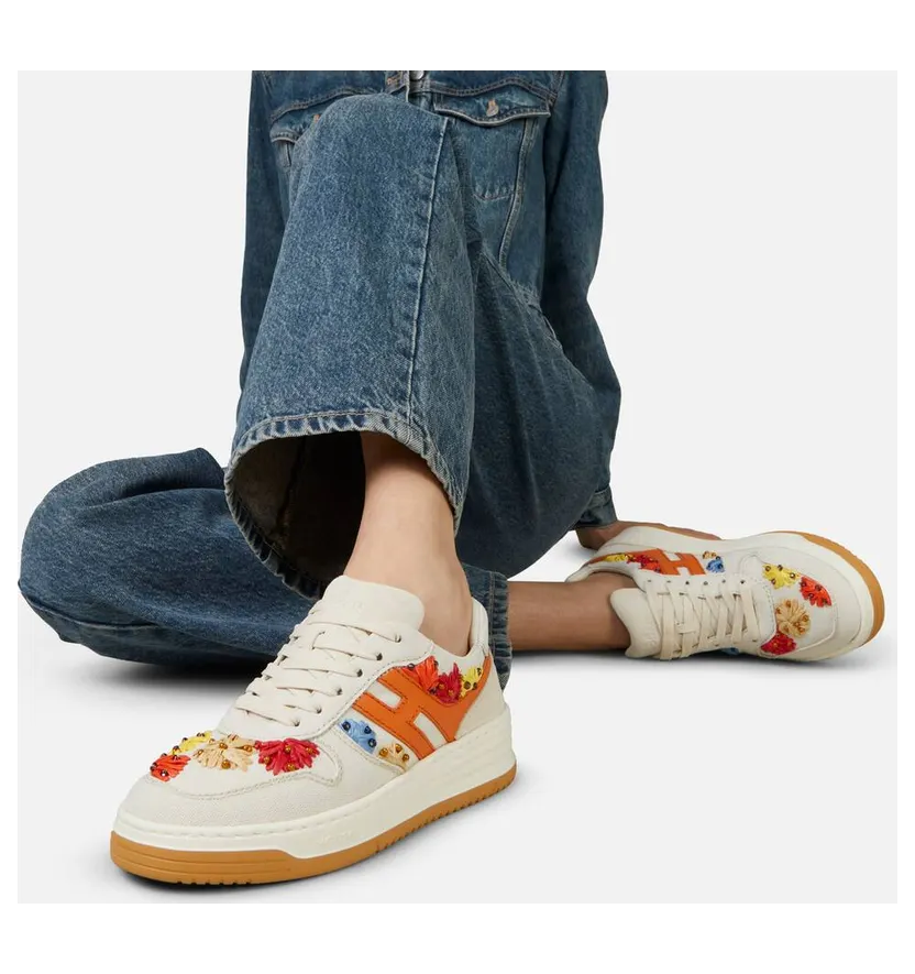 Sneakers Hogan H630 Ivory Orange Red (GYW6300EZ20S530TA5) (6)