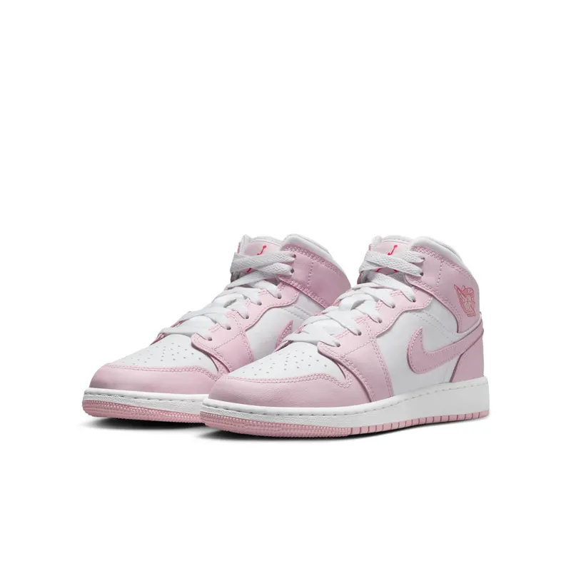 Jordan 1 Mid GS “Pink Foam Fire Red” (DQ8423-608)
