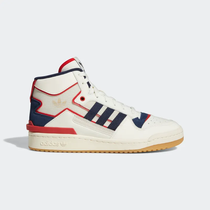 Adidas Forum Exhibit Mid Off White / Collegiate Navy / Scarlet (HQ1482)