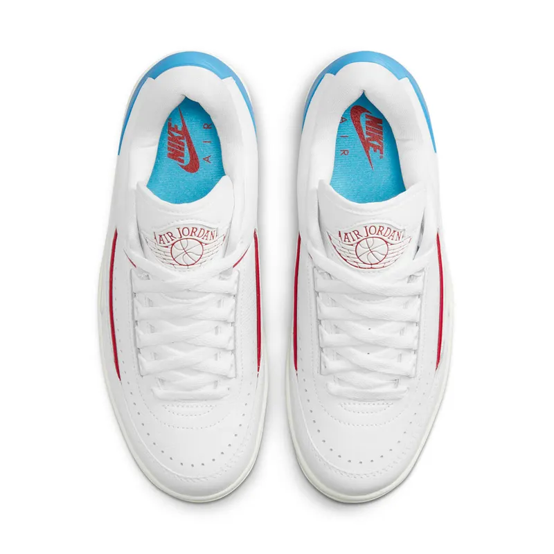Air Jordan 2 Retro Low White/Dark Powder Blue/Sail/Gym Red (DX4401-164)