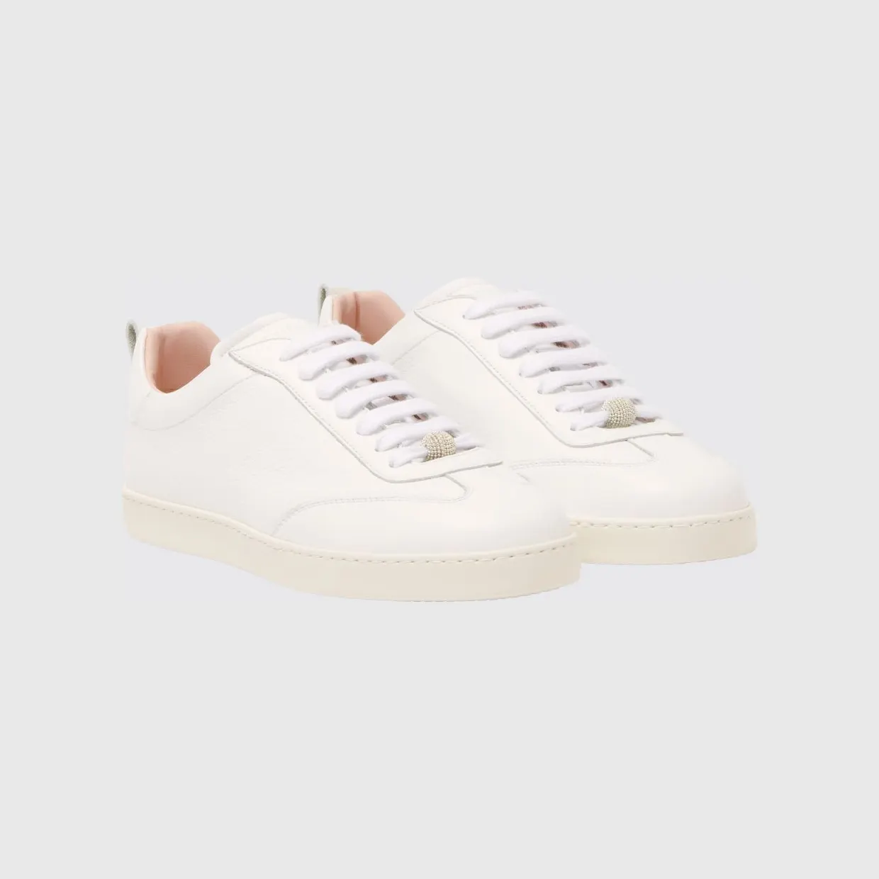 Fabiana Filippi Natural Grain Leather Sneakers White (ASD266A846M00921) (2)