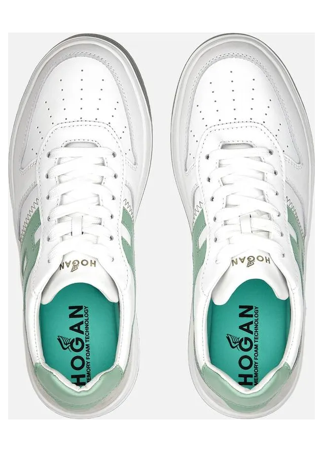 Sneakers Hogan H630 Green White Grey (HXM6300EU50ODZ0XPX) (3)