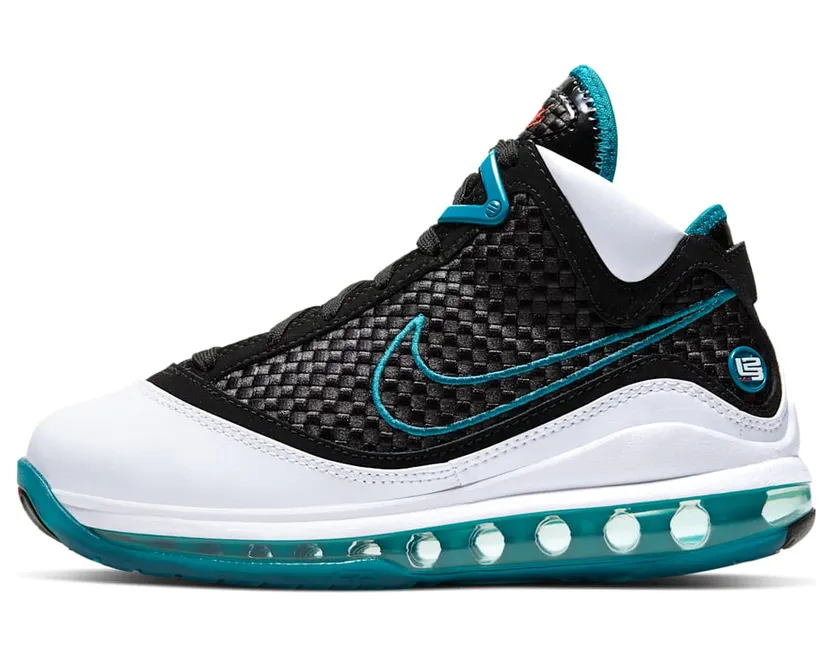 Nike Air Max LeBron 7 GS ‘Red Carpet’ White/Black/Glass Blue/Challenge Red (CT3794-100)