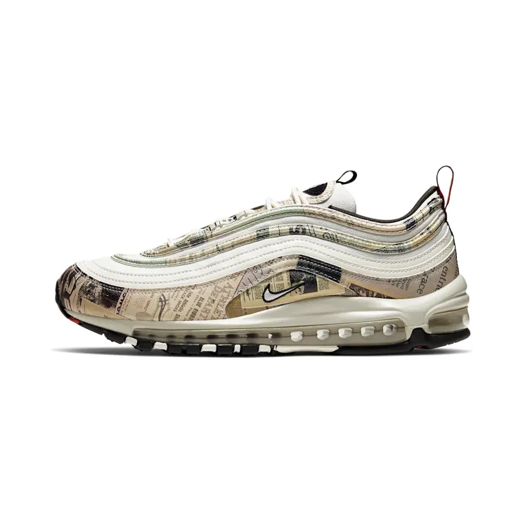 Nike Air Max 97 Newspaper “Sail / Black / Team Orange / White” (921826-108)