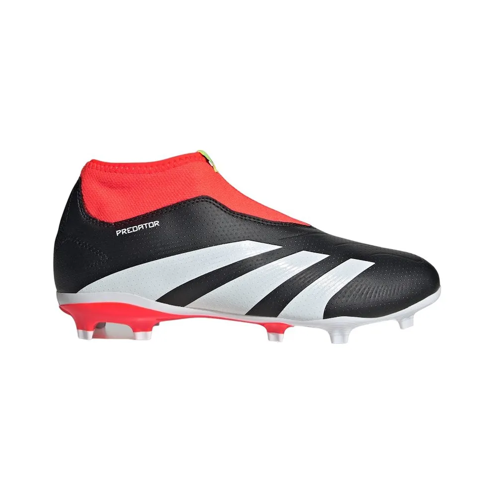 adidas Predator 24 League Laceless FG Core Black Cloud White Solar Red (IG7754)