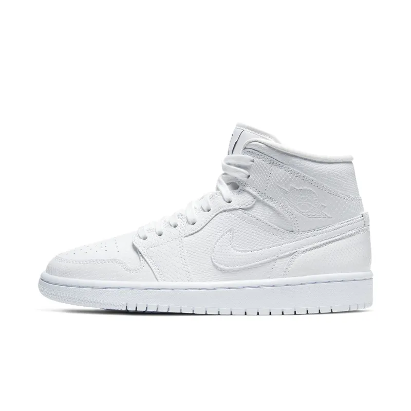 Jordan 1 Mid White Snakeskin (W) White/White-White (BQ6472-110)