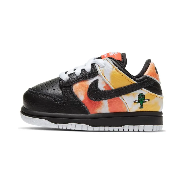 Nike Dunk SB Low Toddler ‘Tie-Dye Raygun – Black’ Black/Orange Flash/Black (CJ1396-001)
