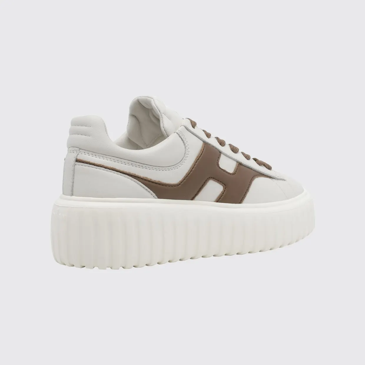 Hogan H-Stripes Smooth Leather Platform Trainers White 1 (HXW6450FE91LE902RK) (2)