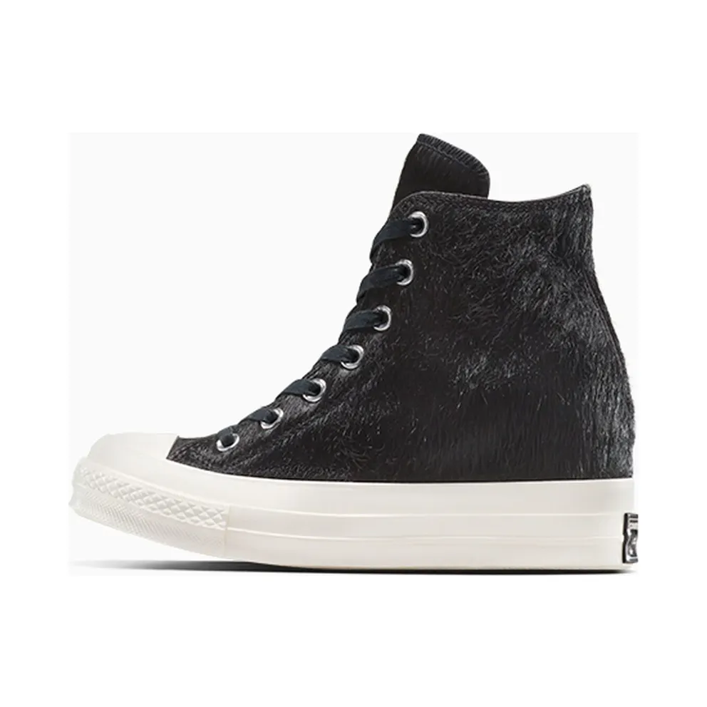Converse Chuck 70 Wedge Platform Luxe Pony Hair Black/Black/Egret (A12561C)