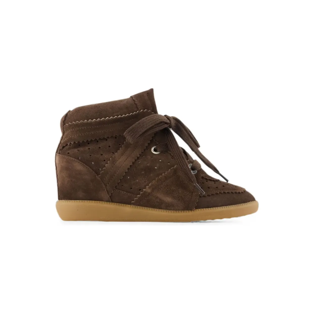 Isabel Marant Boddy suède met sleehak “Brown” (BK0011FAA1E20S)