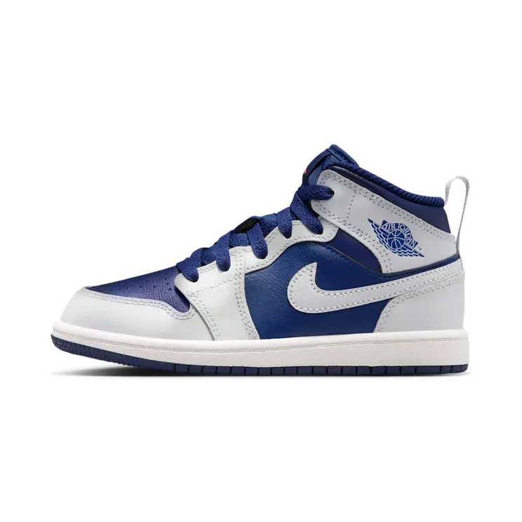 Jordan 1 Mid “Blue Void / Summit White / Hot Lava / Pure Platinum” (DQ8424-403)