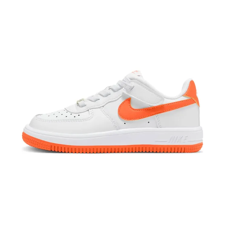 Nike AIR FORCE 1 LOW EASYON PS “White White Safety Orange” (FN0237-113)