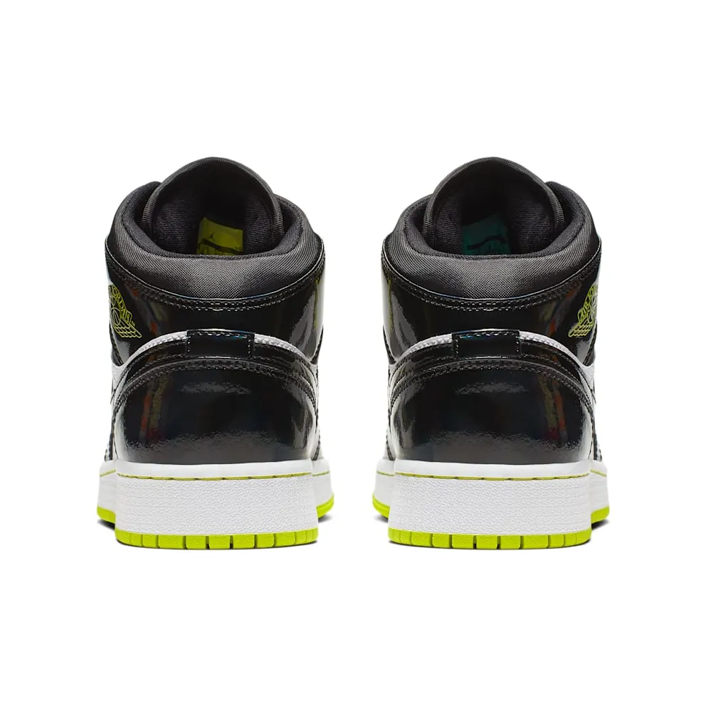 Jordan 1 Mid Black Cyber Mystic Green (GS) Black/Cyber-White-Mystic Green (BQ6931-003)