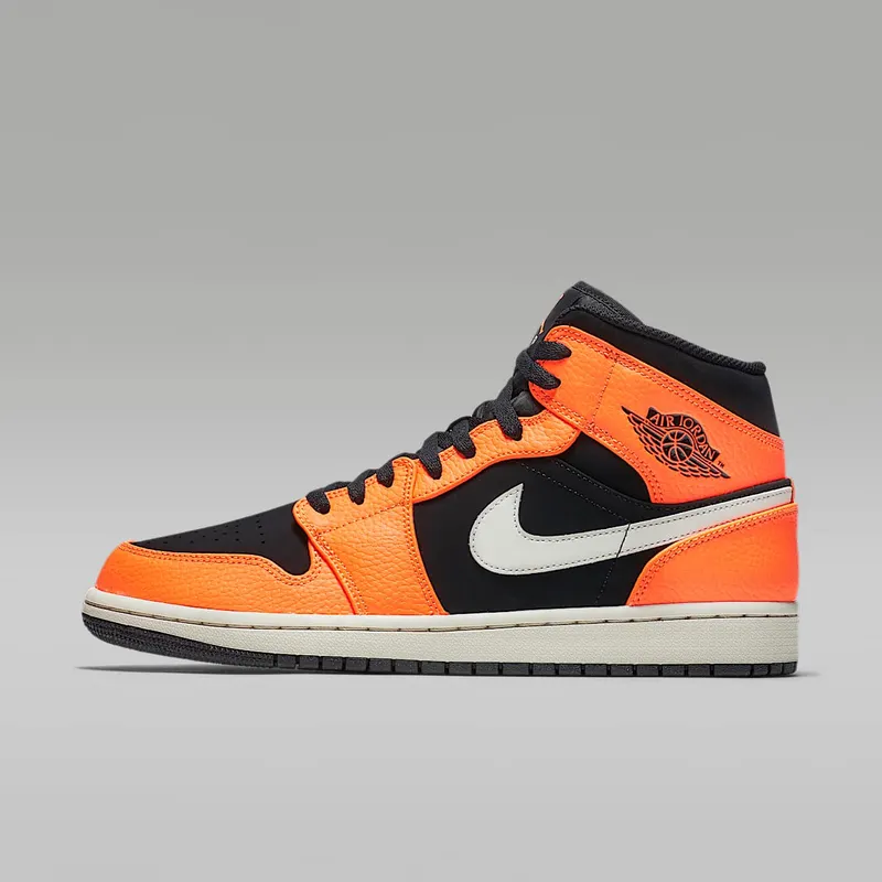 Jordan 1 Mid Black Cone Black/Cone-Light Bone (554724-062)
