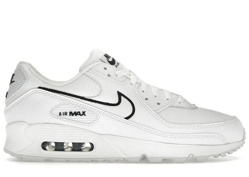 Nike Air Max 90 White Black Outlined Swoosh (HF3835-100)