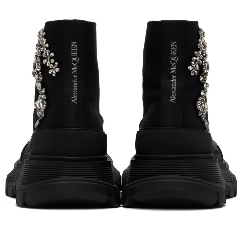 Alexander McQueen Black Tread Slick High-Top Sneakers (701164W4TG2) (2)