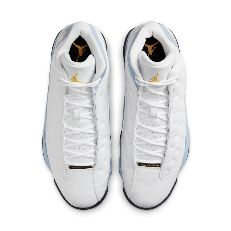 Air Jordan 13 Retro White/Blue Grey/Black/Yellow Ochre (414571-170)