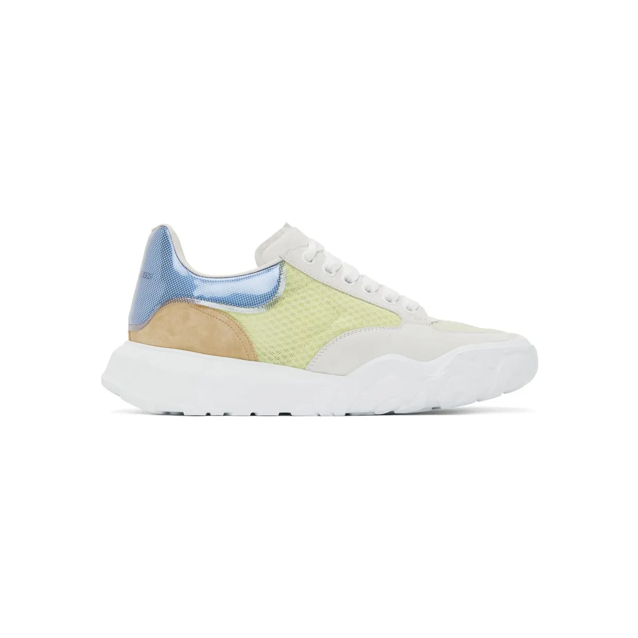 Alexander McQueen SSENSE Exclusive Off-White & Blue Court Trainer 3811 L./W/C./B./W/B. (662662W4QH2)