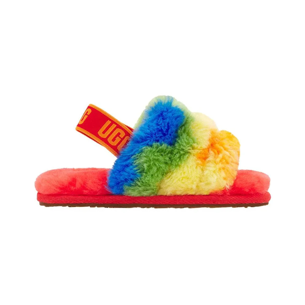 UGG Fluff Yeah Slide Rainbow Stripes (1119841T-RSTR)
