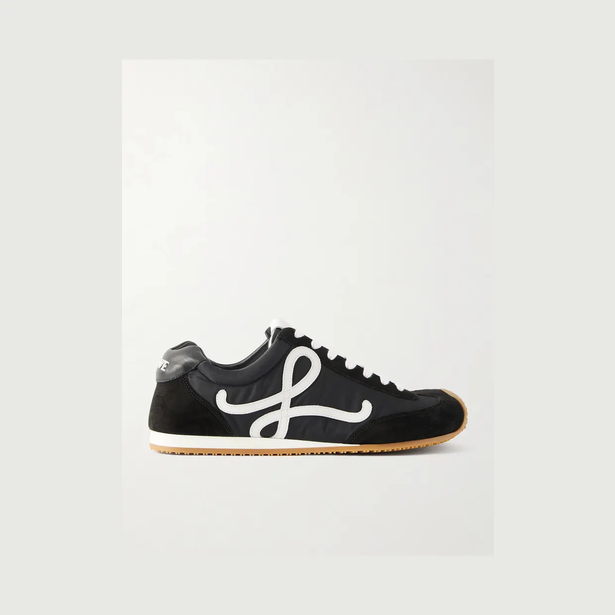 Loewe Ballet Runner 2.0 Logo-Appliquéd Shell, Suede and Leather Sneakers Black (MBR2282X09)