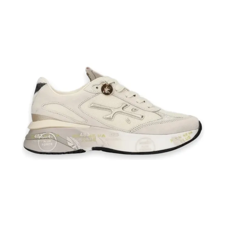 Premiata Moerund 8080 sneakers met logopatch en vlakken – Beige (MOED8080)