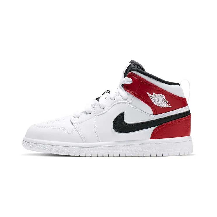Jordan 1 Mid White Black Gym Red (PS)