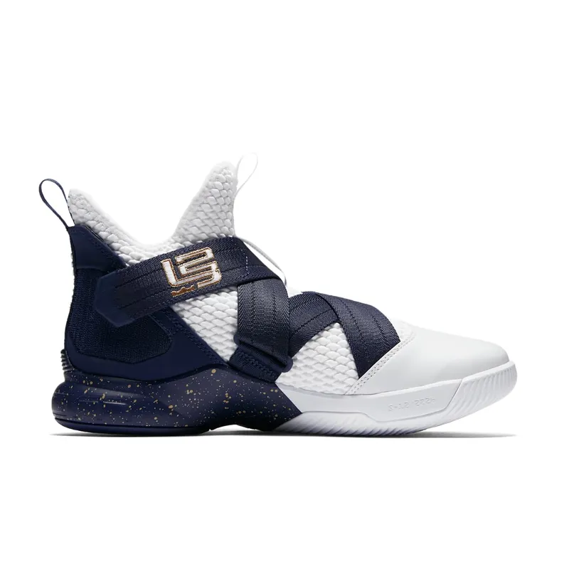 Nike LeBron Zoom Soldier 12 25 Straight White/Midnight Navy-Mineral Yellow-White (AO4054-100)
