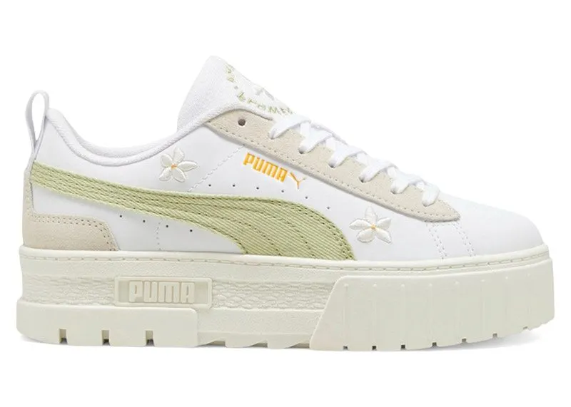 Puma Mayze Floral Embroidery White Pistachio Green (399674-01)