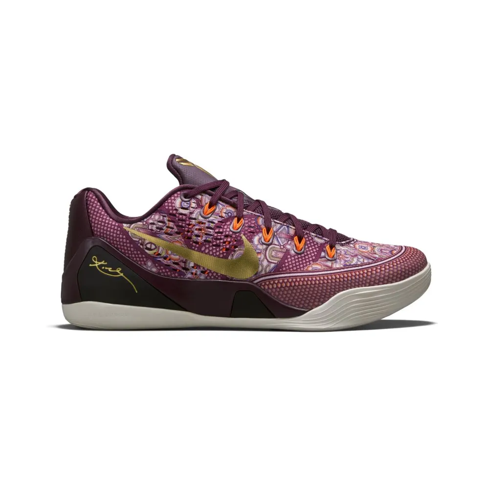 Nike Kobe 9 EM Low Silk Merlot/Metallic Gold-Total Orange (646701-676)