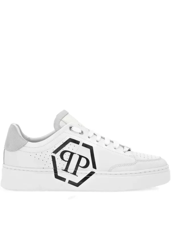 Philipp Plein Leren sneakers with logo – White (UAESMSC4062PLE005N)