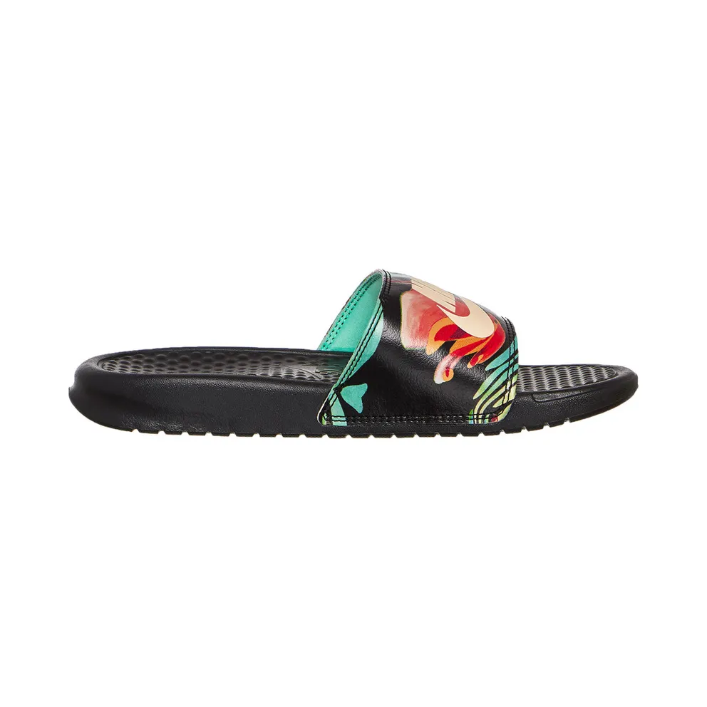 Nike Benassi JDI “Black / Green Glow / Crimson Tint” (618919-019)