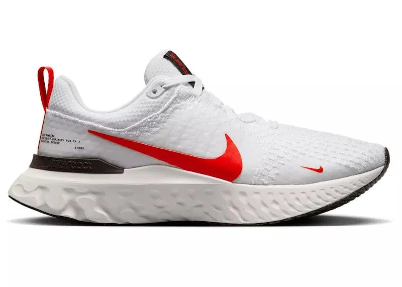 Nike React Infinity Run Flyknit 3 White Light Crimson (DZ3014-100)