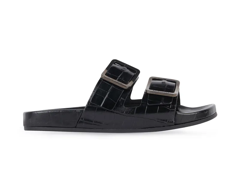 Balenciaga Mallorca Sandal Black Crocodile Embossed (660237WBB611010)
