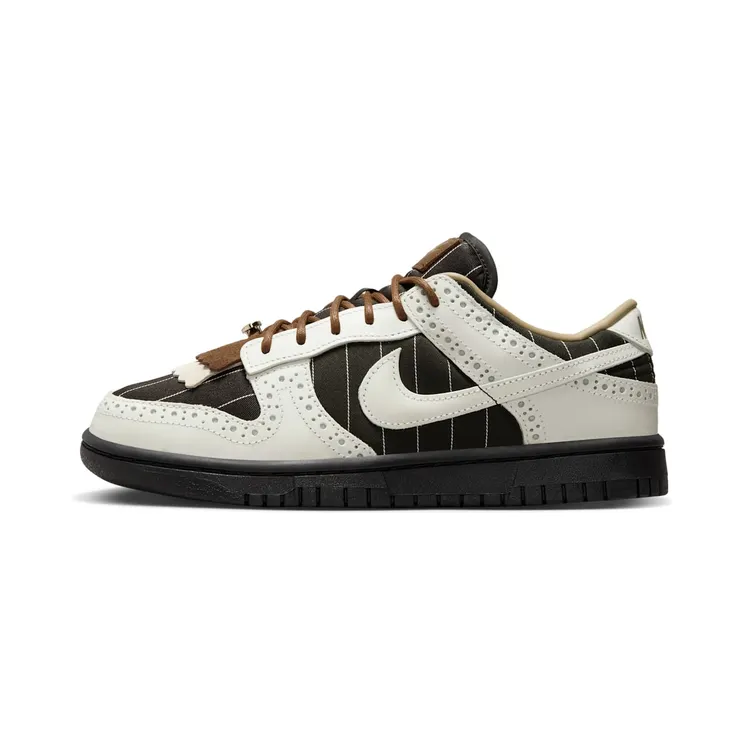 Nike Dunk Low LX Brogue Pinstripe “Black / Summit White” (FV3642-010)