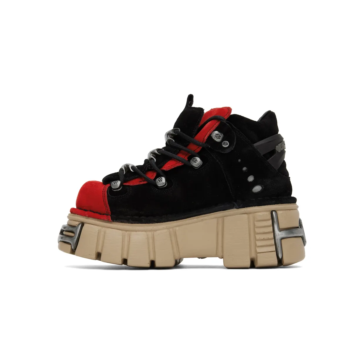 VETEMENTS Black & Red New Rock Edition Platform Sneakers (UA53SN200R) (3)