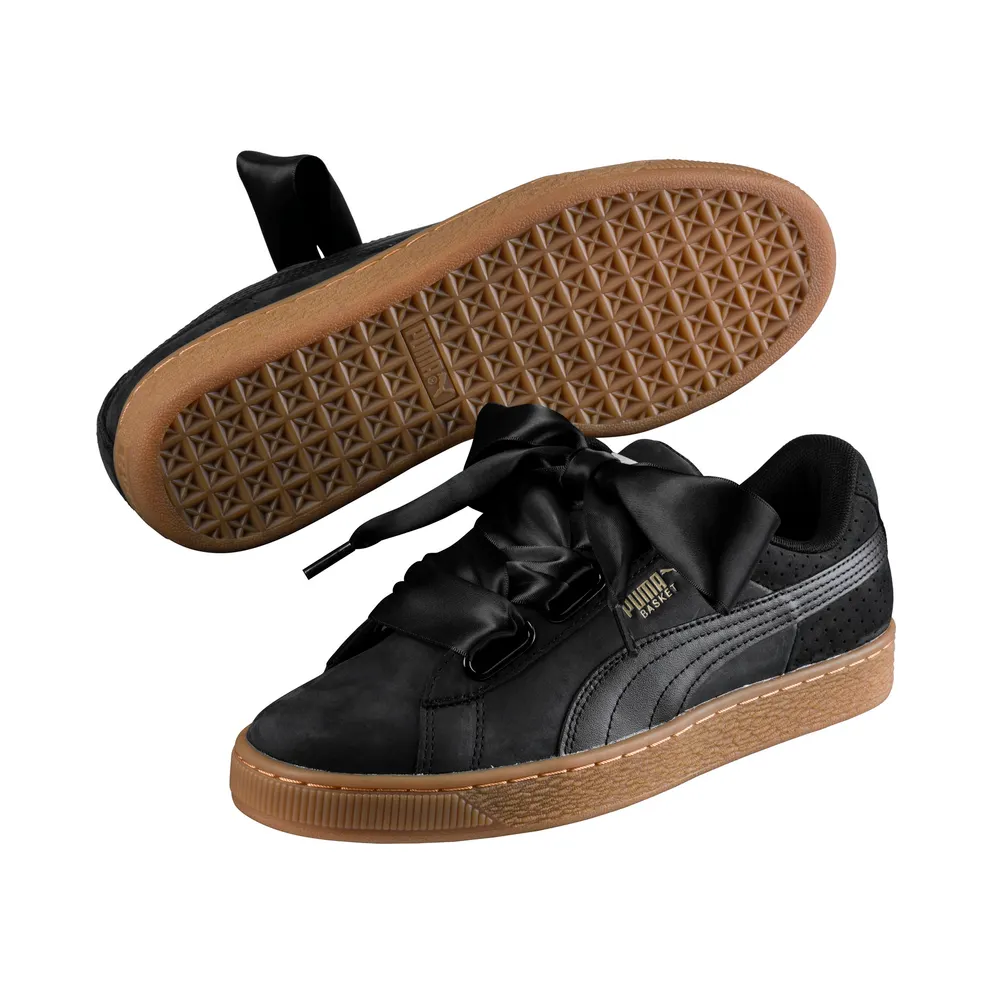 Puma Basket Heart Perf Black Gum (W) Puma Black/Gum (366809-02)