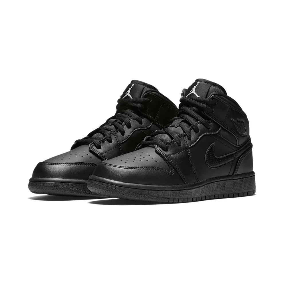 Jordan 1 Retro Mid Black 2016 (GS) (554725-044)