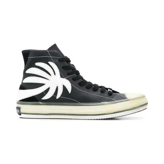 Palm Angels High-Top-Sneakers mit Palme “Black” (PMIA048E20LEA0011001)