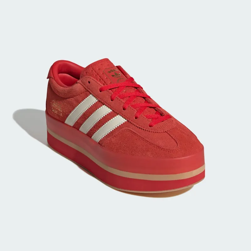 Adidas Gazelle Stack Red / Cream White / Gold Metallic (JS0238)